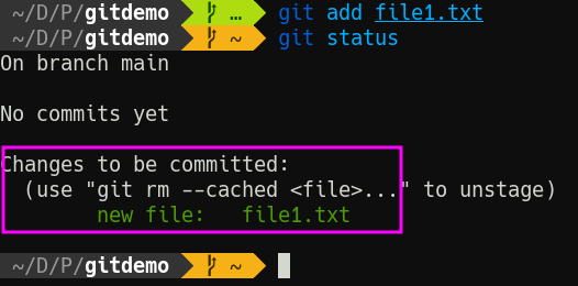 Git status 2